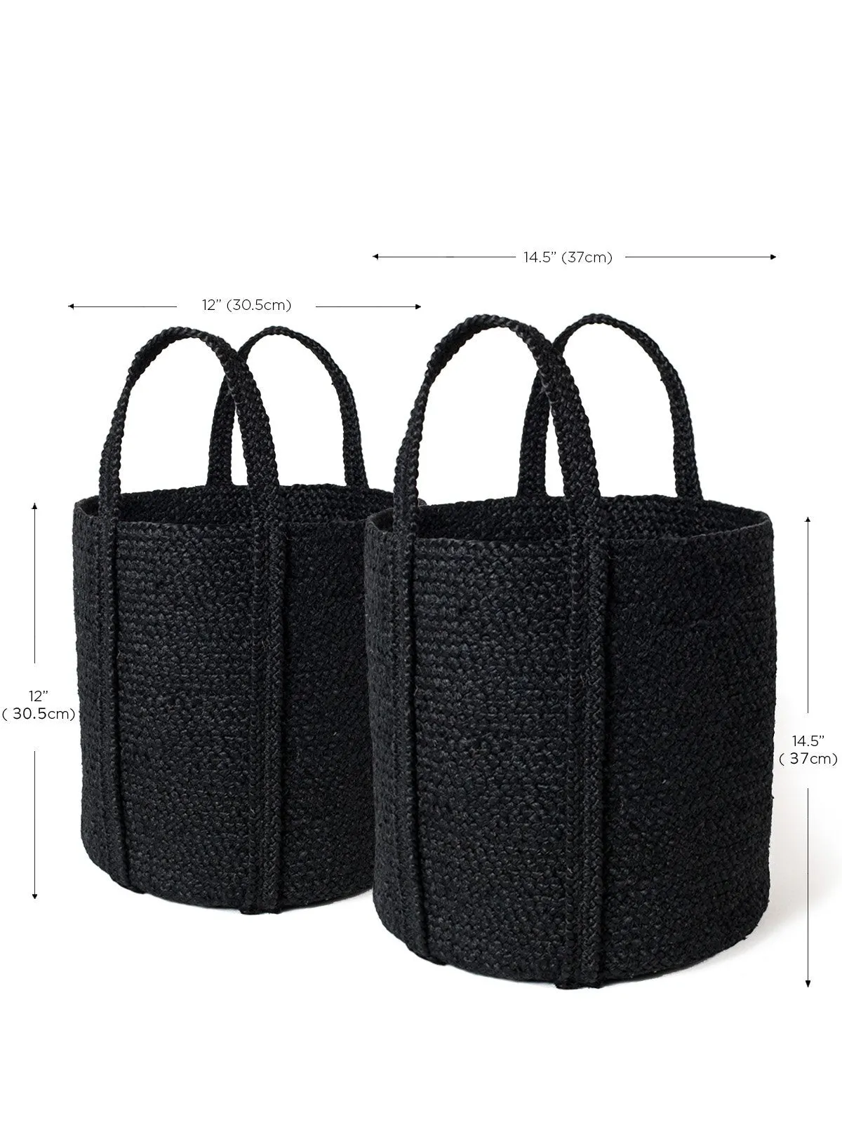 Kata Basket With Handle - Black (Set Of 2)