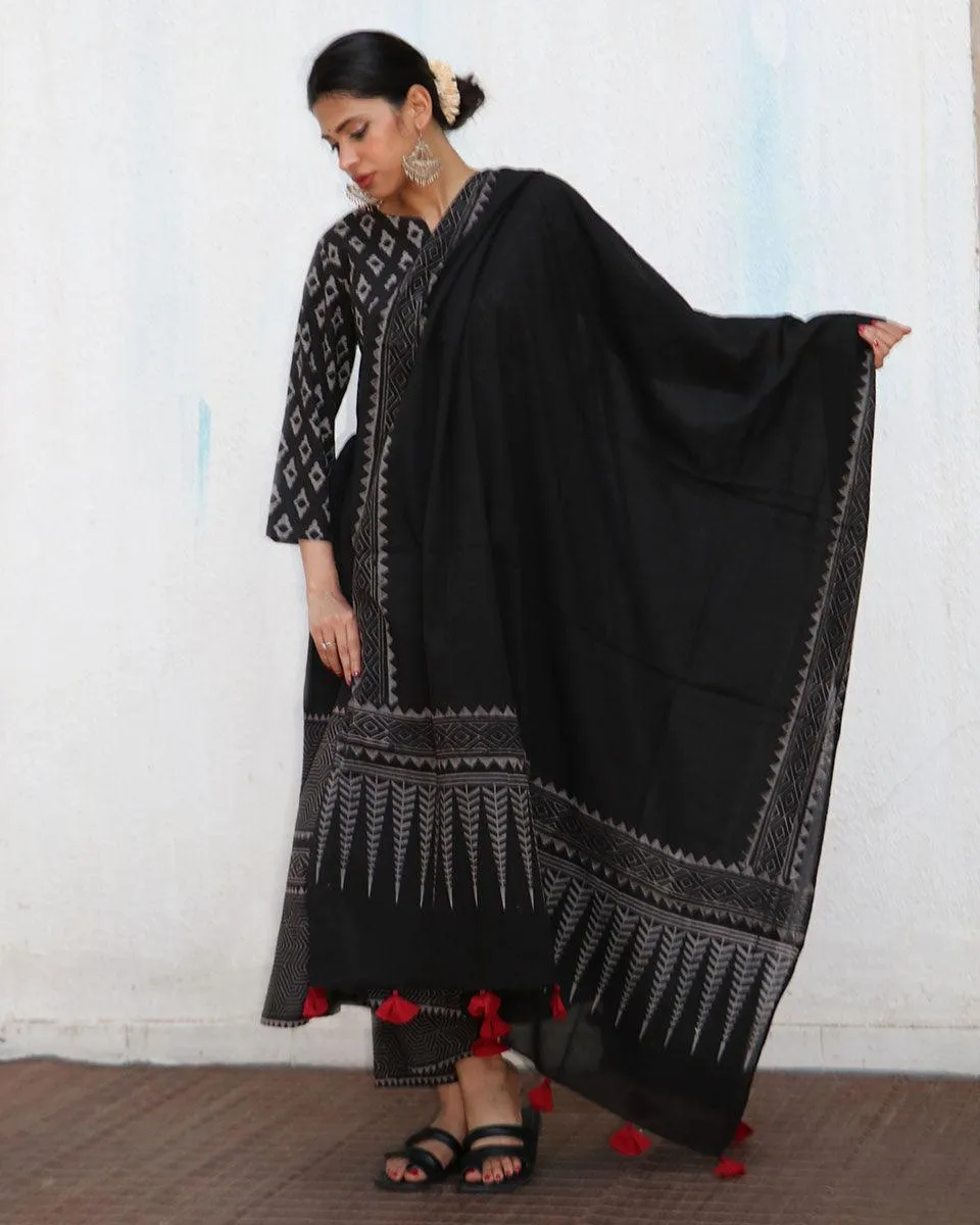 Kehlani Blockprinted Cotton Dupatta - NOMAD