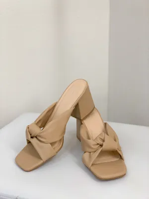 Knotted Kitten Heel {Tan}