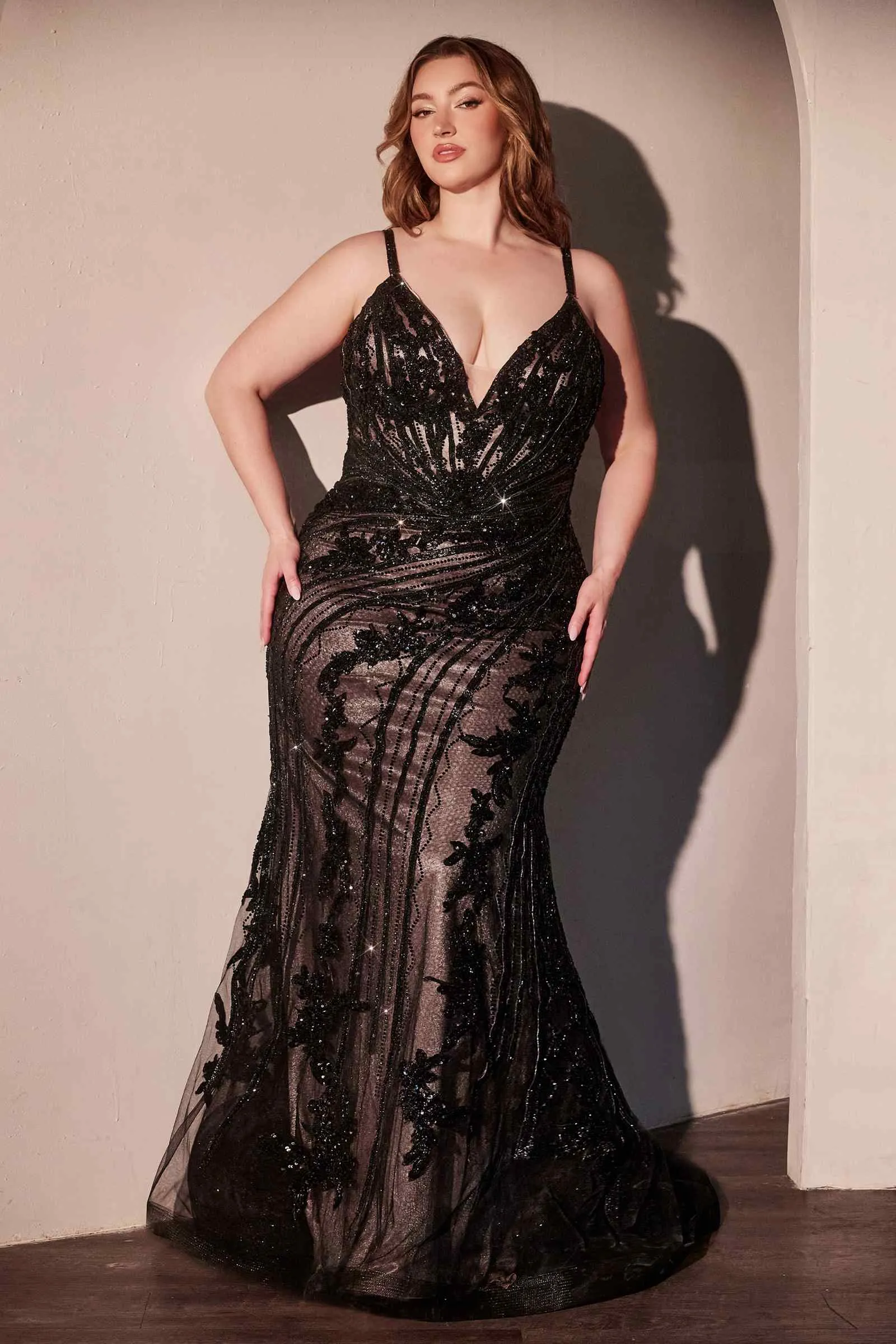 Ladivine CC0389C Dress Lace Embellished Fitted Gown