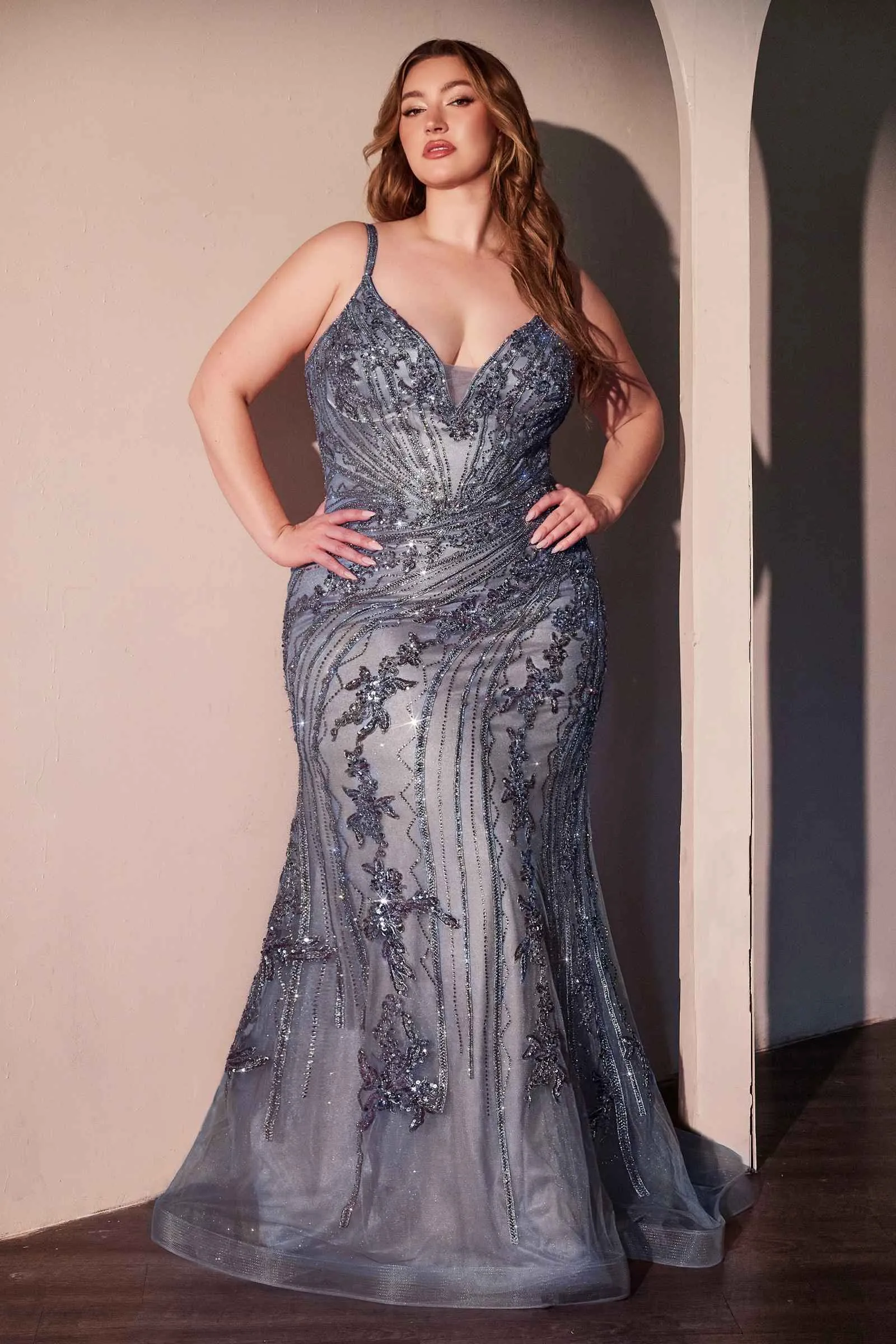 Ladivine CC0389C Dress Lace Embellished Fitted Gown