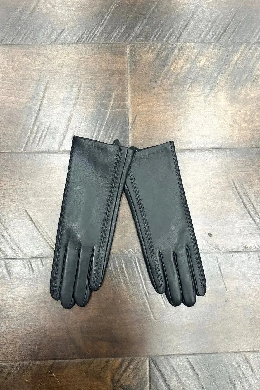 Leather Gloves w/ Design On Side