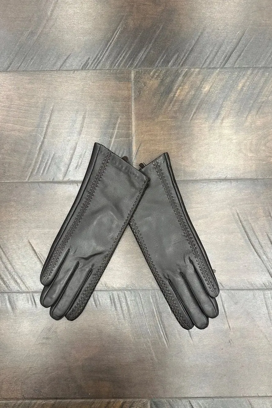 Leather Gloves w/ Design On Side