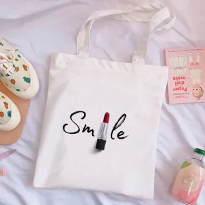 Lipstick White Canvas Bag A