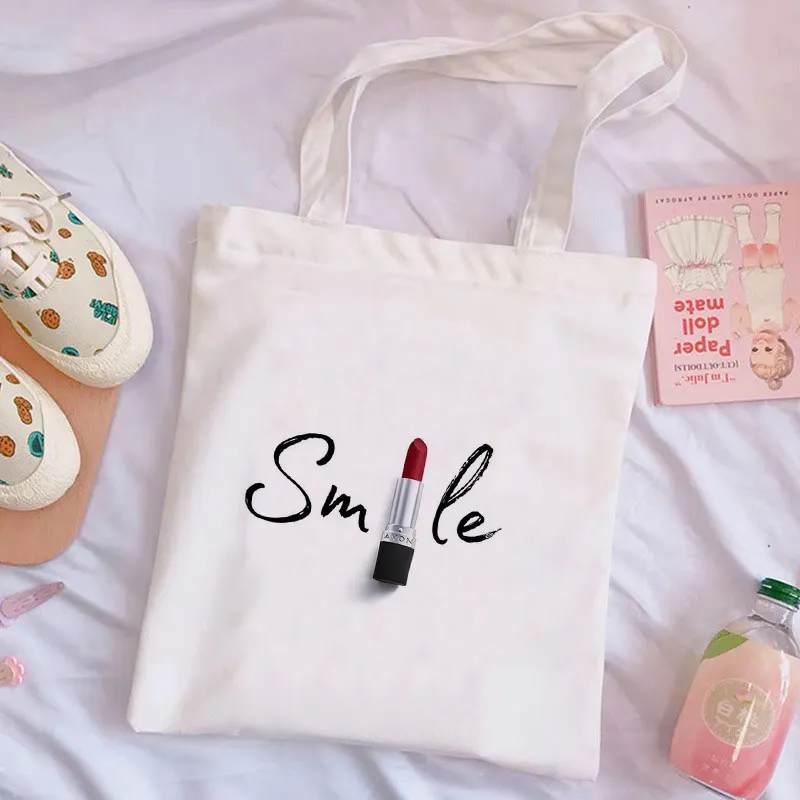 Lipstick White Canvas Bag A