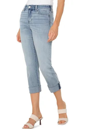 Liverpool Temescal Charlie Crop Wide Rolled Cuff Jean