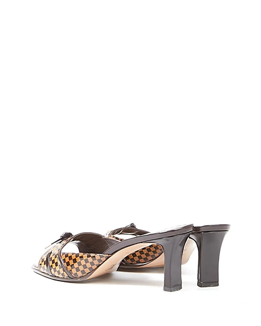 Louis Vuitton Brown Damier Sauvage Patent Mule Heels - 38