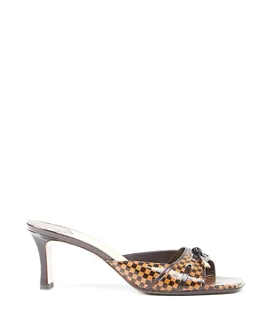 Louis Vuitton Brown Damier Sauvage Patent Mule Heels - 38