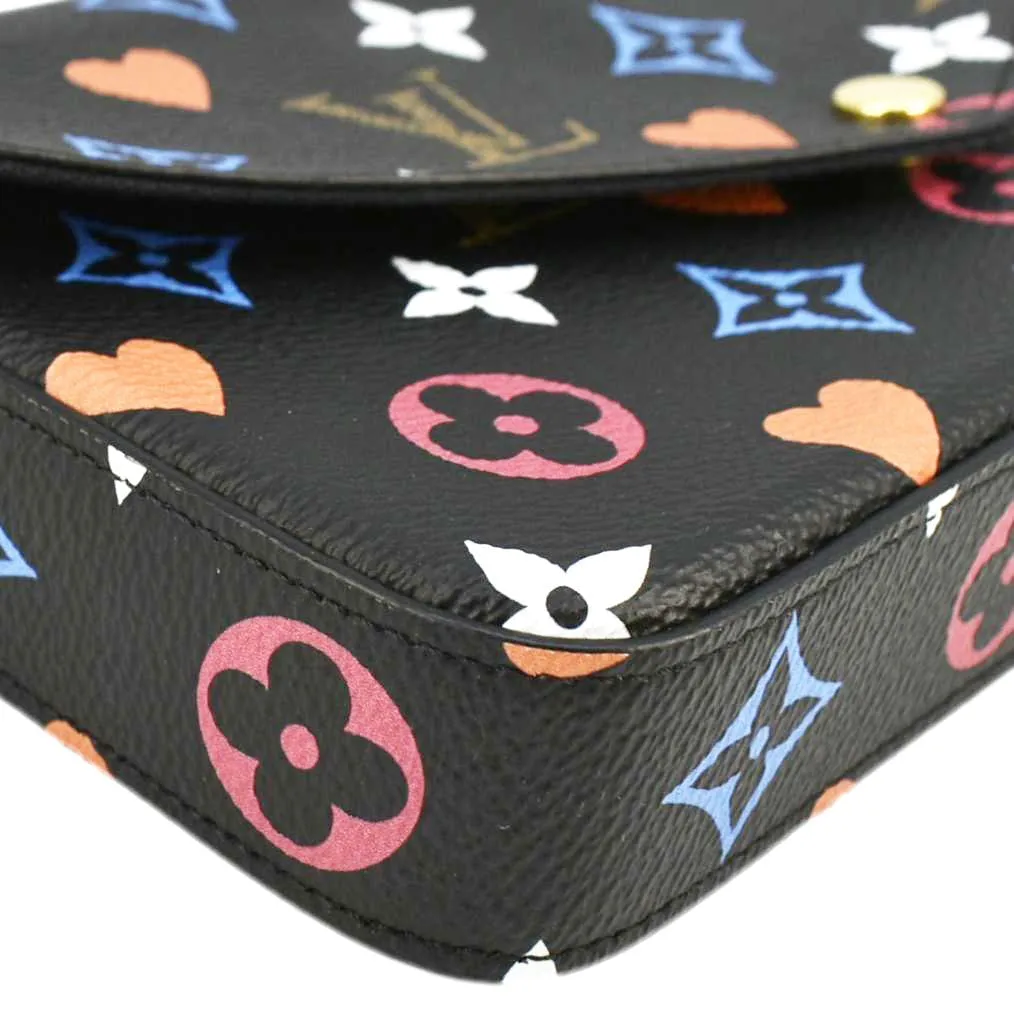 LOUIS VUITTON Pochette Felicie Game On Canvas Crossbody Bag Multicolor