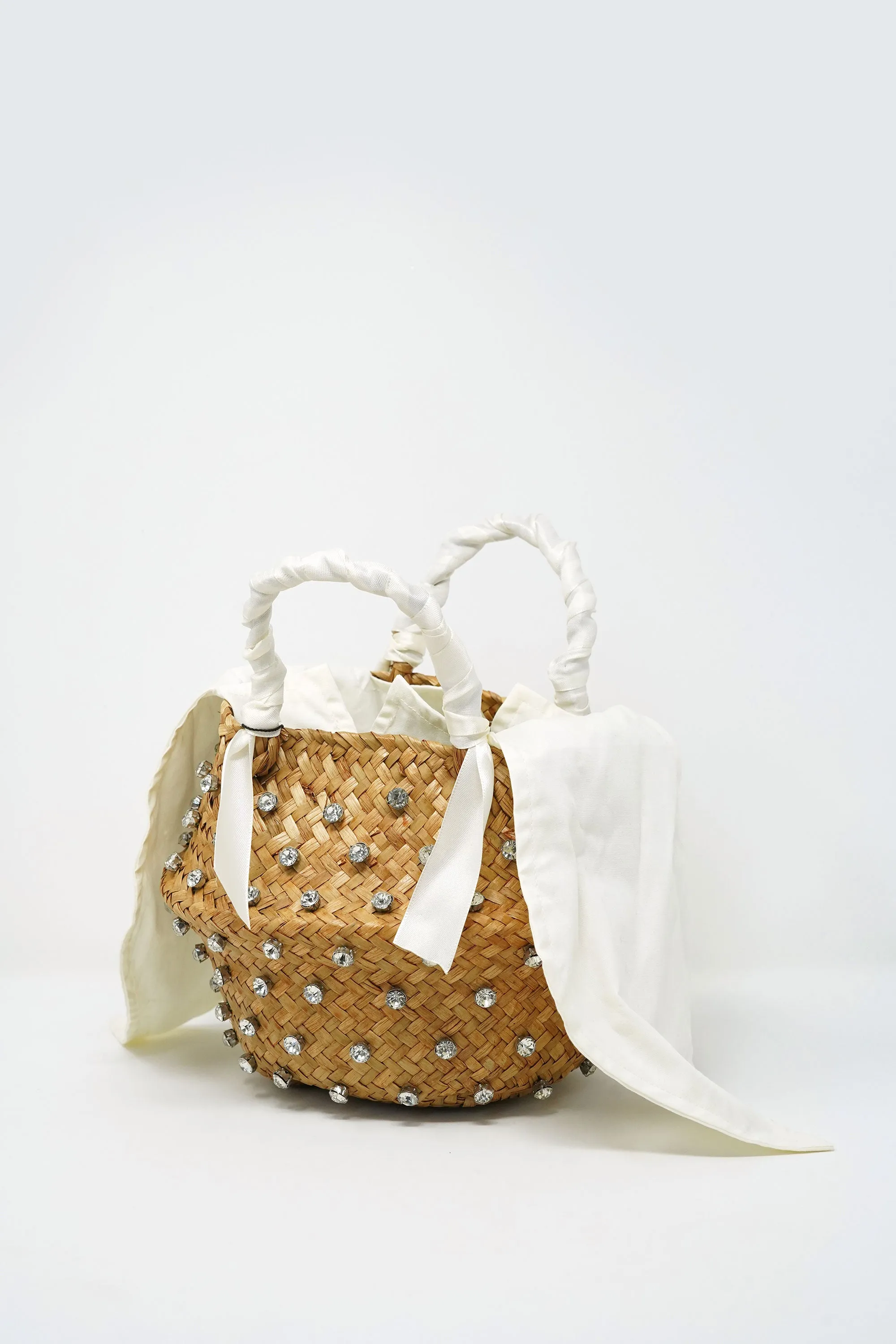 Mabelle Embellished Straw Bag