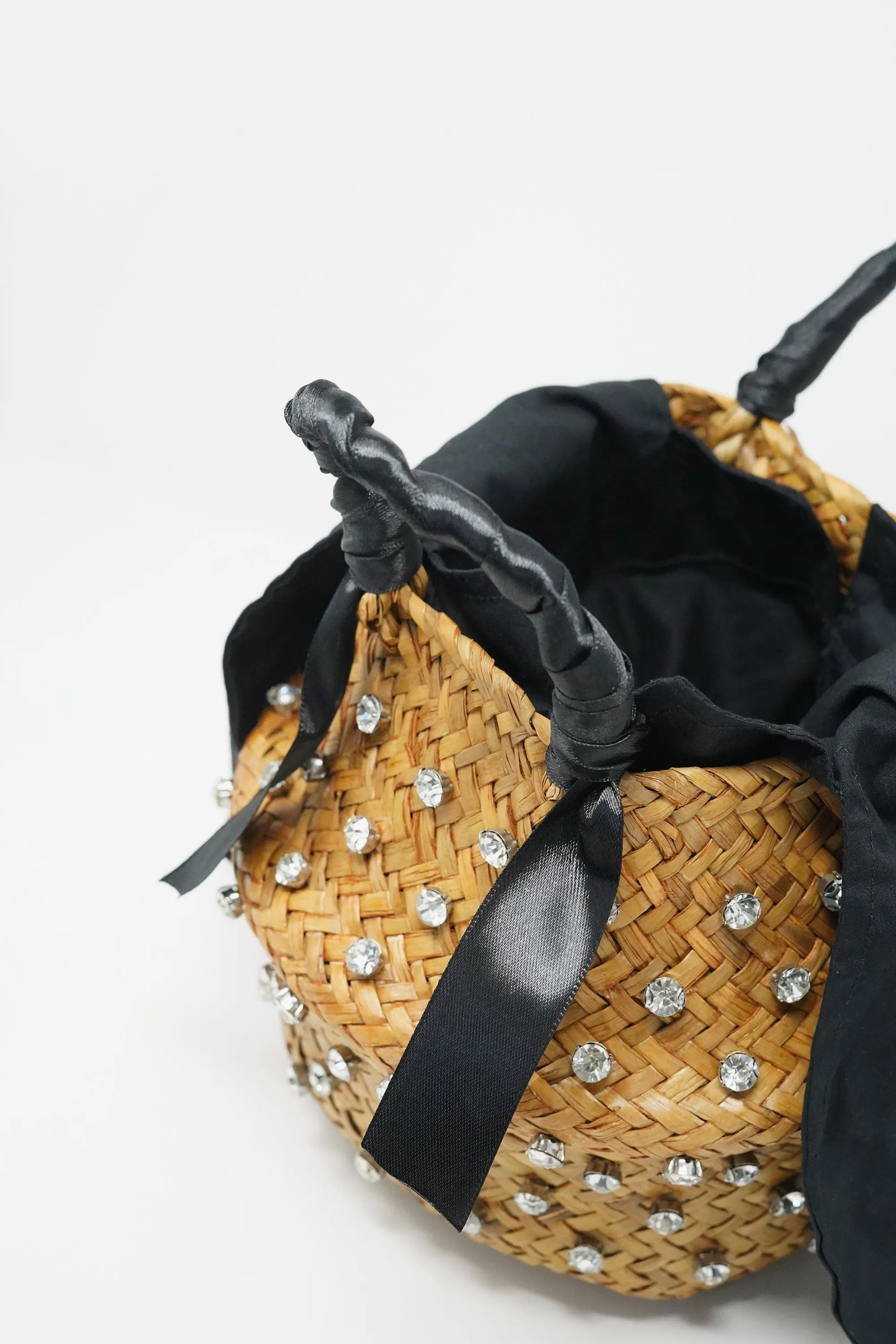 Mabelle Embellished Straw Bag