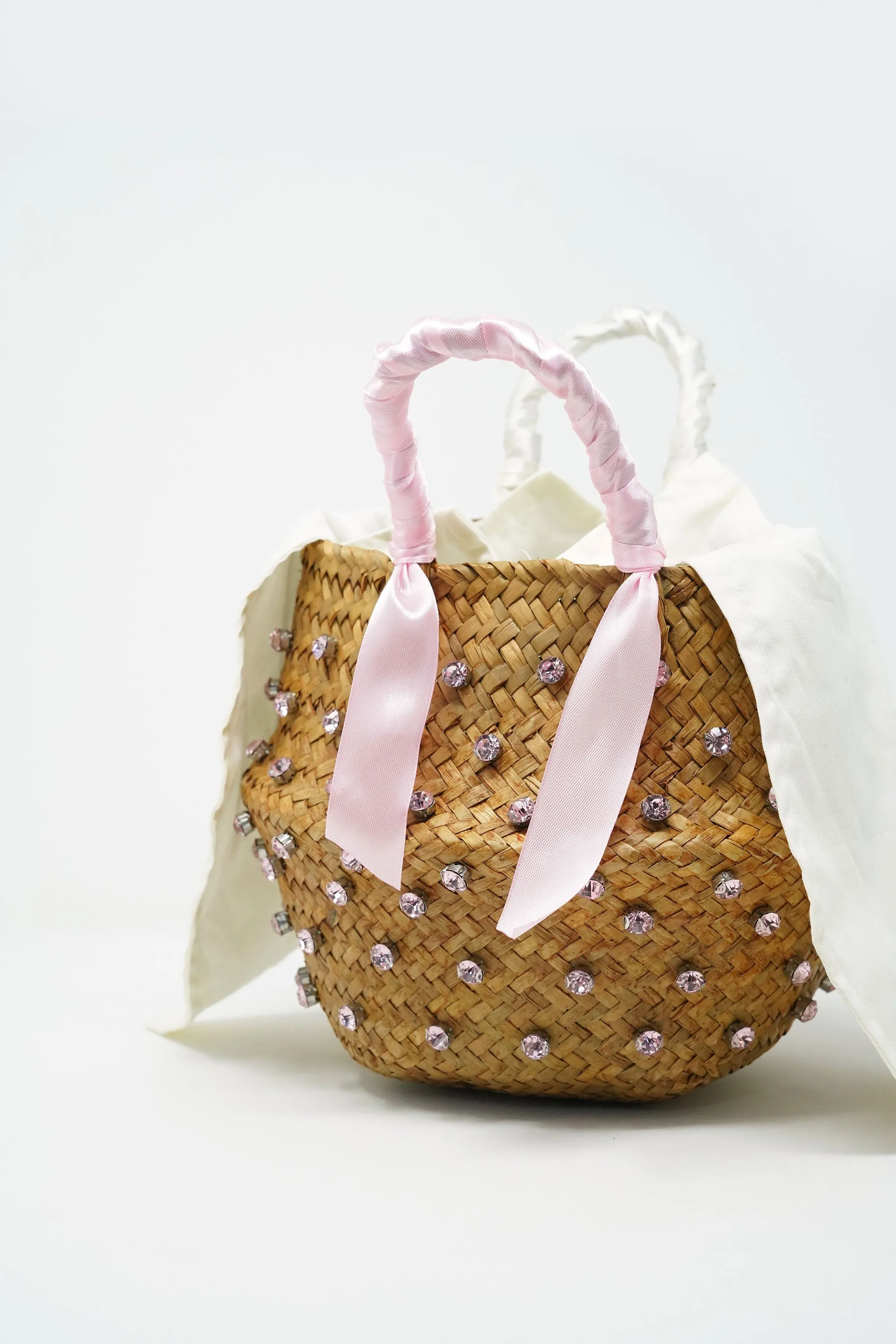 Mabelle Embellished Straw Bag