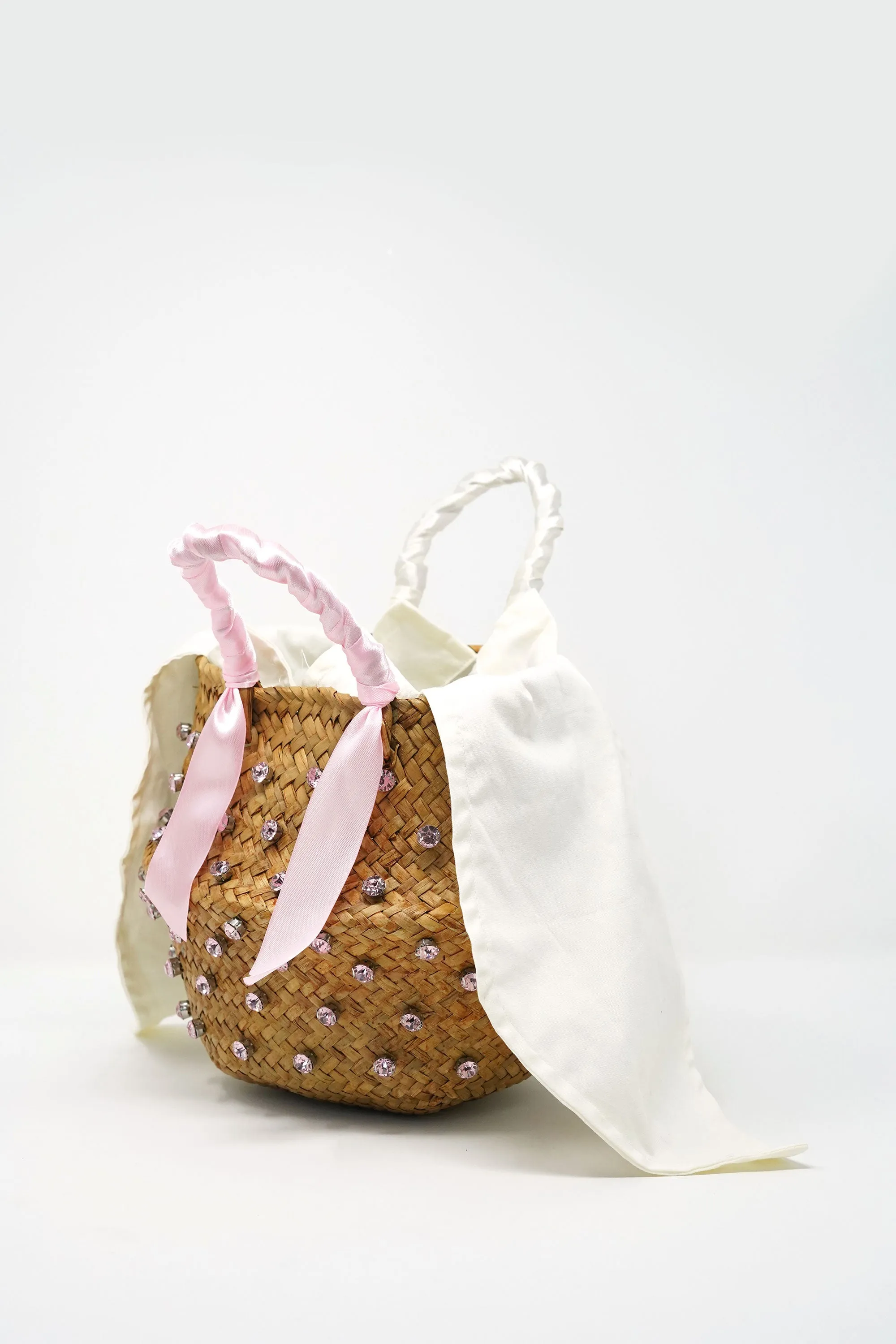 Mabelle Embellished Straw Bag