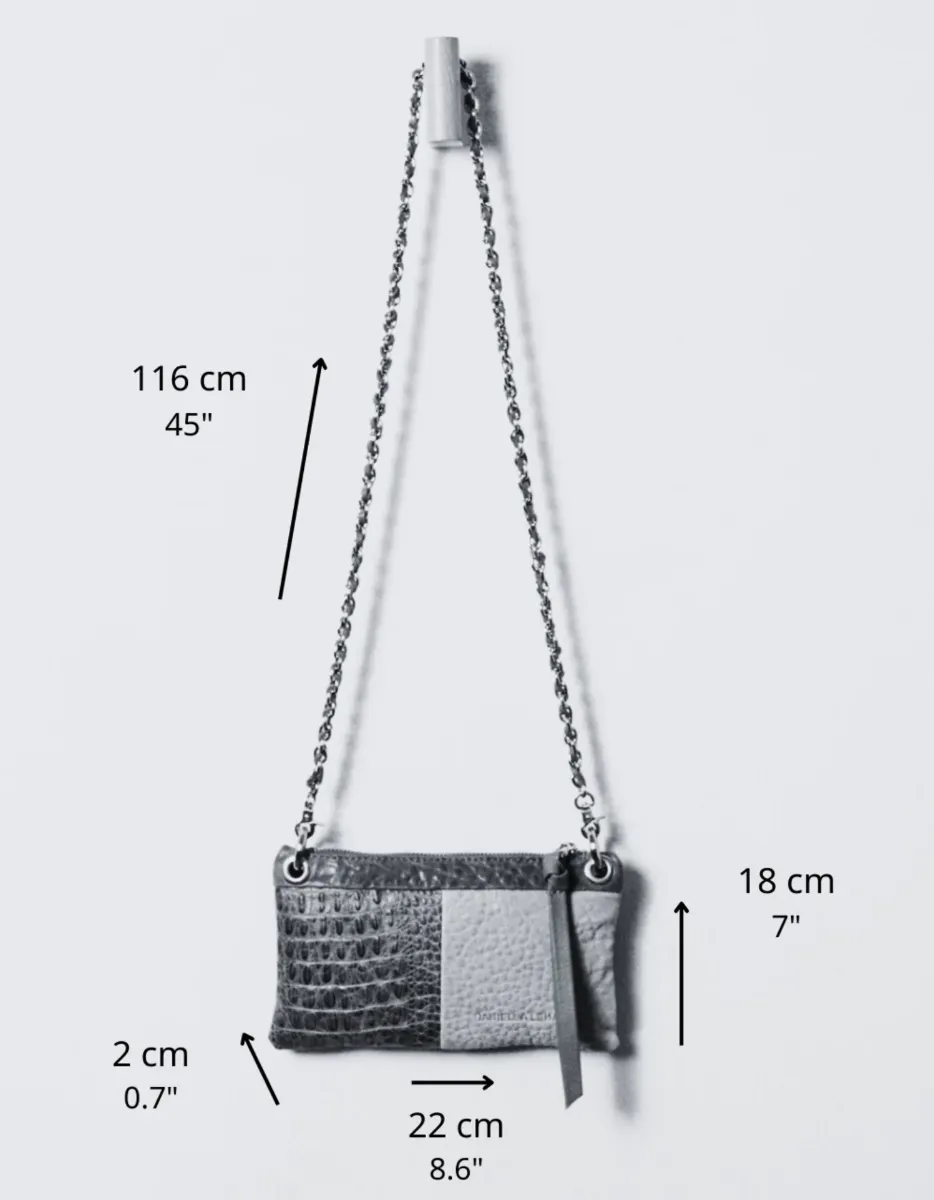 Malika Clutch in Pleated Pewter