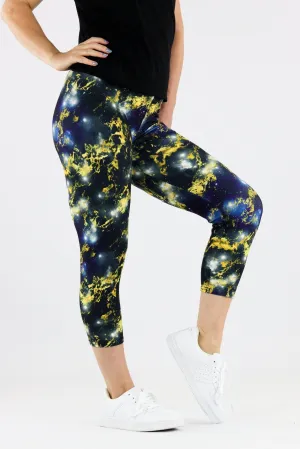 Marble Stars - Casual Capri Leggings