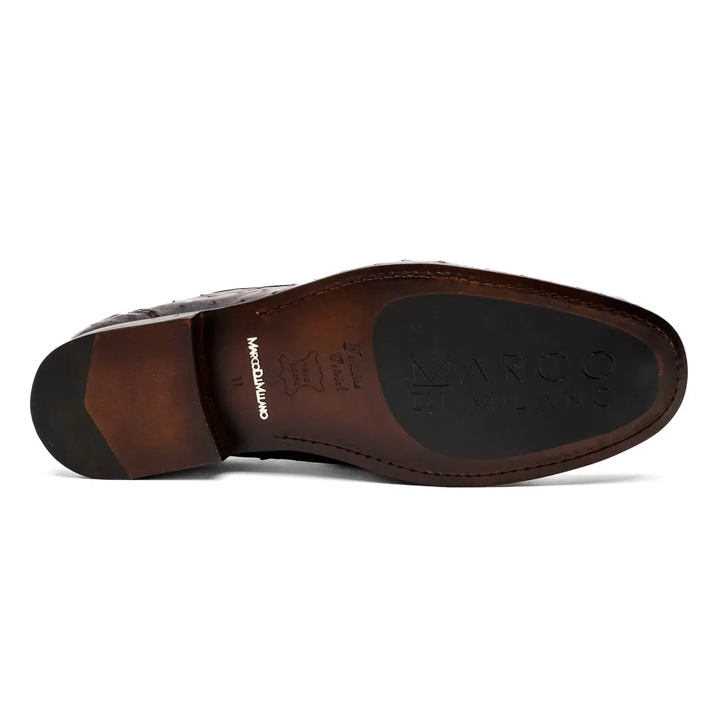 Marco Di Milano Ferrioni Ostrich Black Cherry Bit Loafer