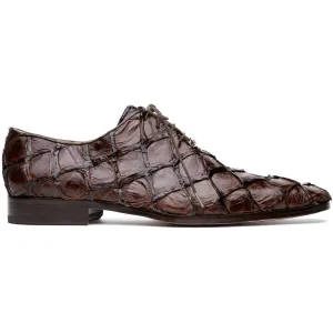 Marco Di Milano Olivieri Brown Pirarucu Dress Shoe Oxfords