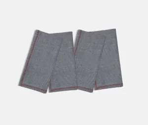 Mason Navy Stripe Napkin / Red