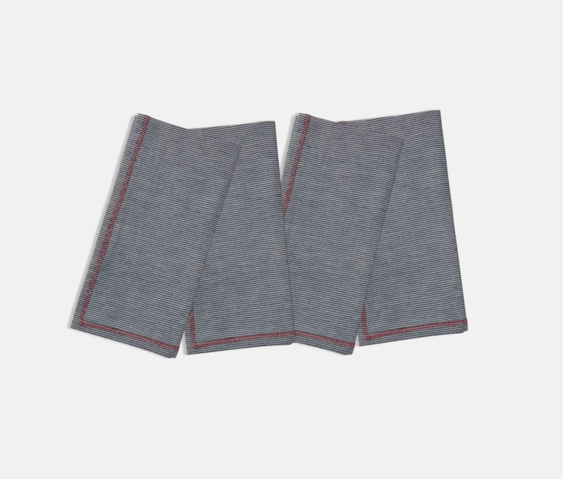 Mason Navy Stripe Napkin / Red