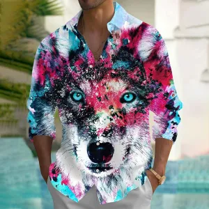 Men's Animal Printed Long Sleeve Shirts