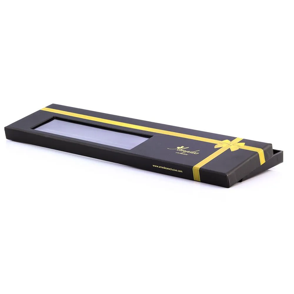 Men's jacquard Silver & Gold Checkers Premium Neck Tie With Gift Box