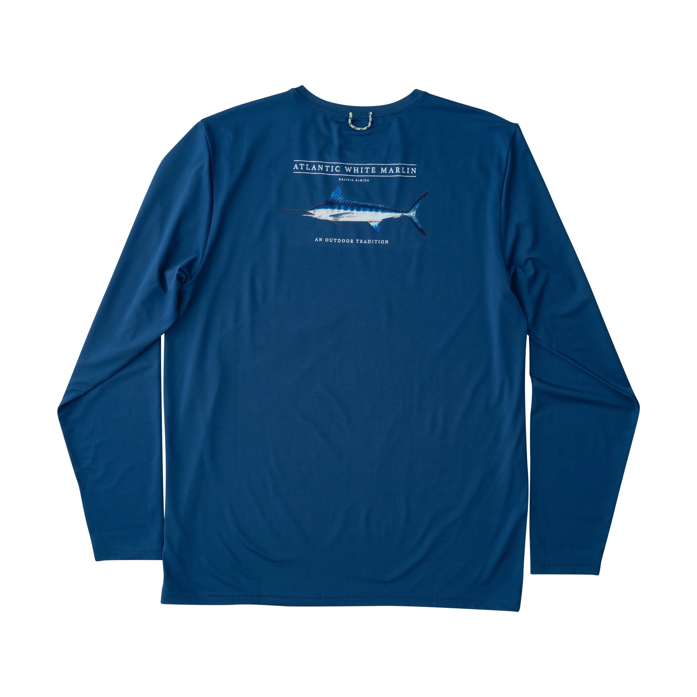 Mens Long Sleeve Pro Performance Fishing T-shirt in Set Sail Navy Blue