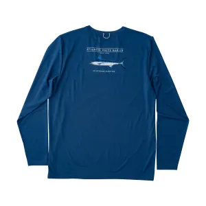 Mens Long Sleeve Pro Performance Fishing T-shirt in Set Sail Navy Blue