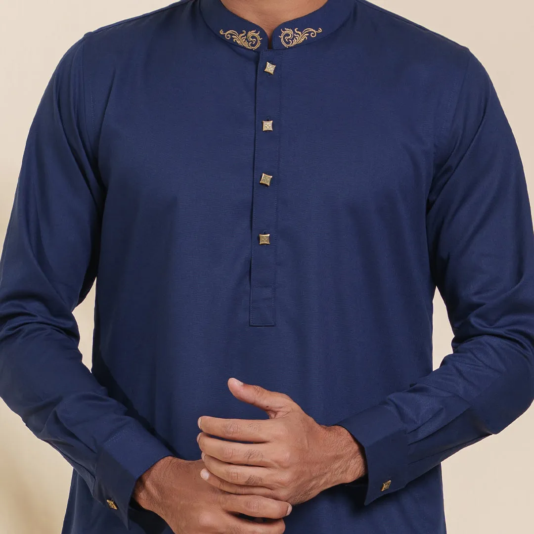 Mens Premium Panjabi- Navy Blue