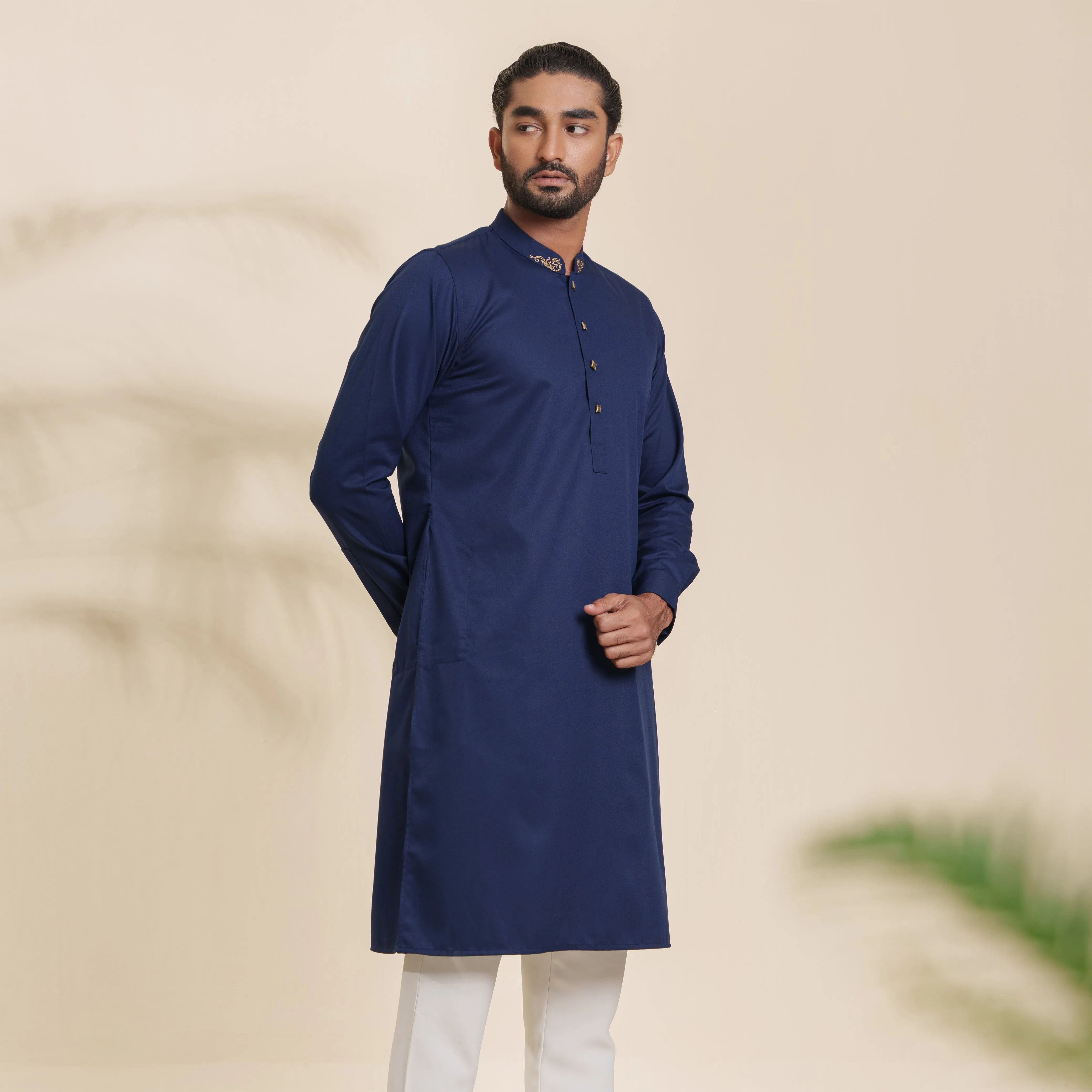 Mens Premium Panjabi- Navy Blue