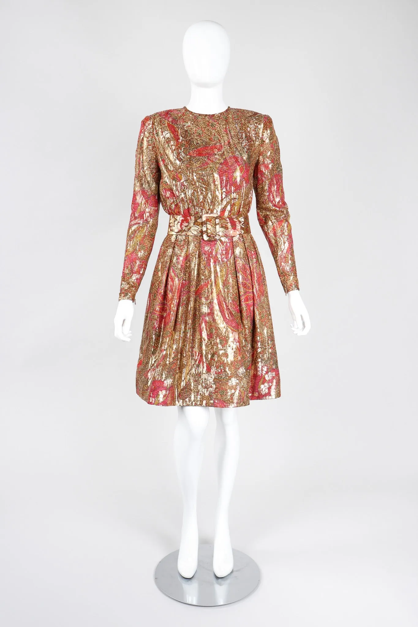 Metallic Paisley Cocktail Dress