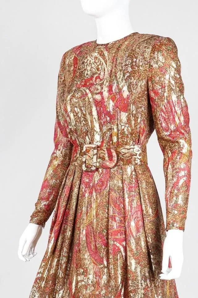 Metallic Paisley Cocktail Dress