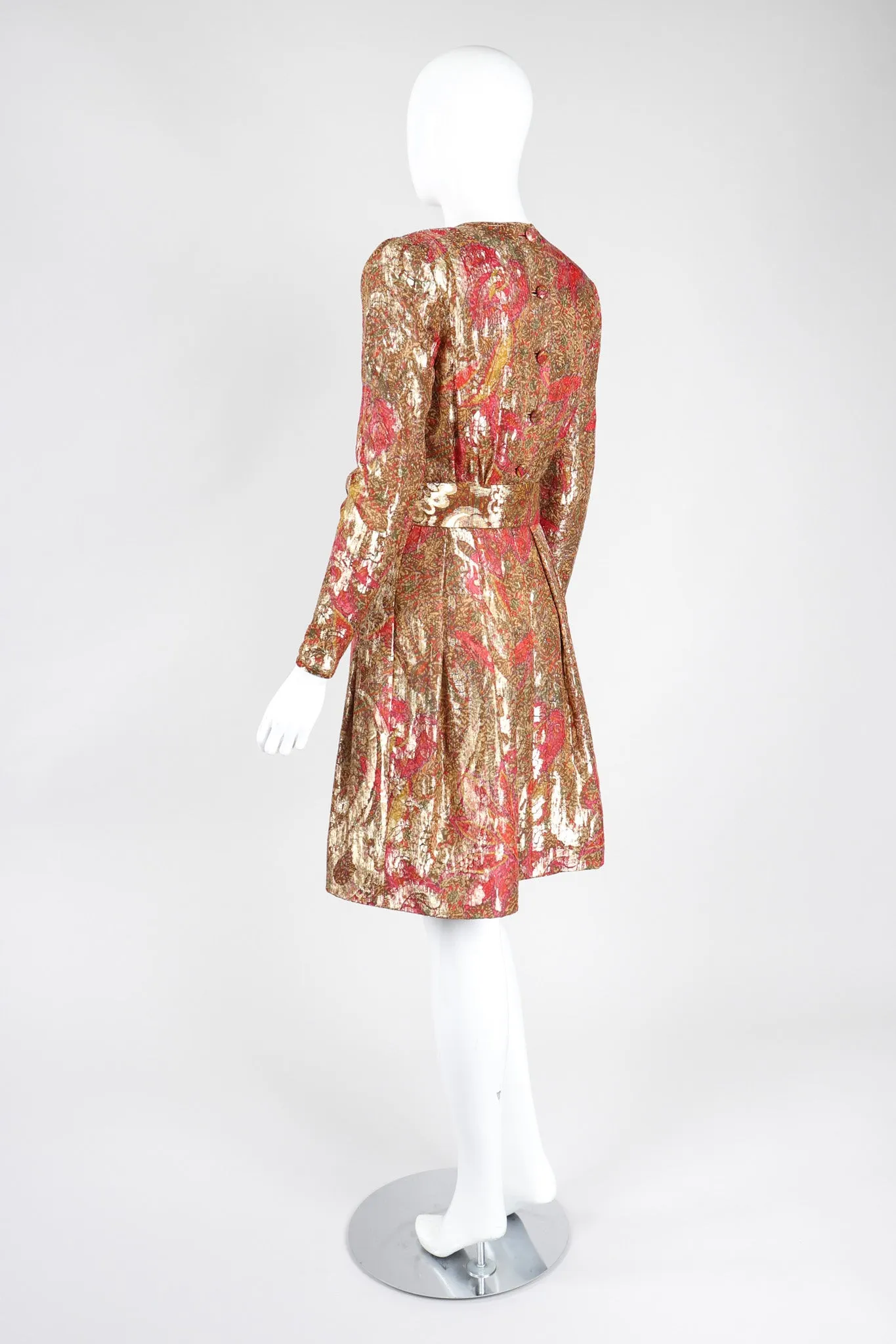 Metallic Paisley Cocktail Dress
