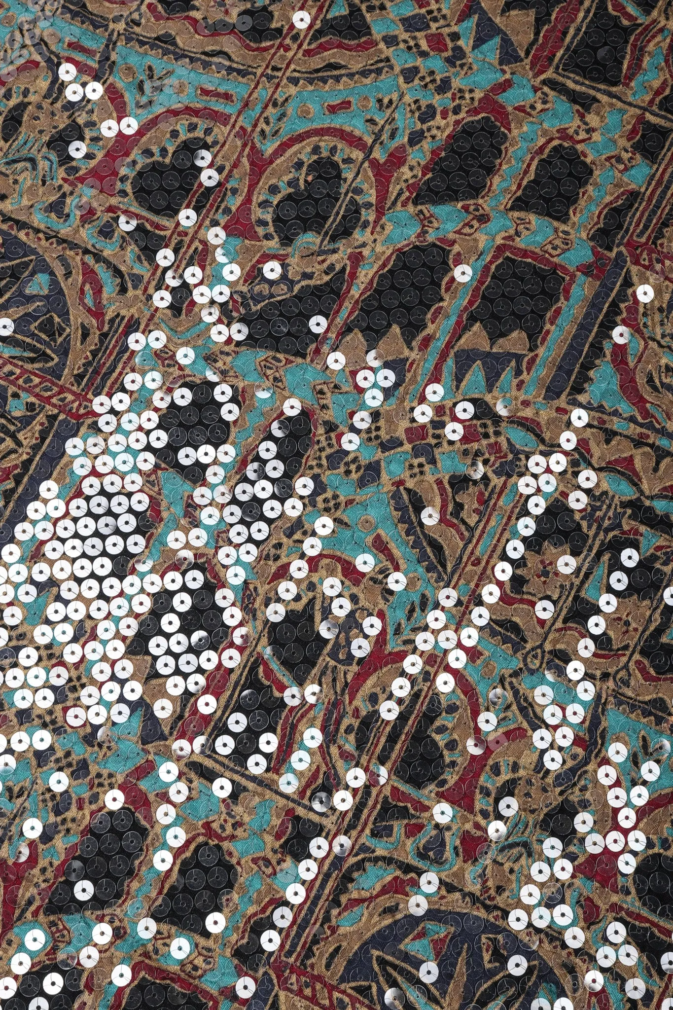 Moroccan Print Sequin Silk Leisure Set