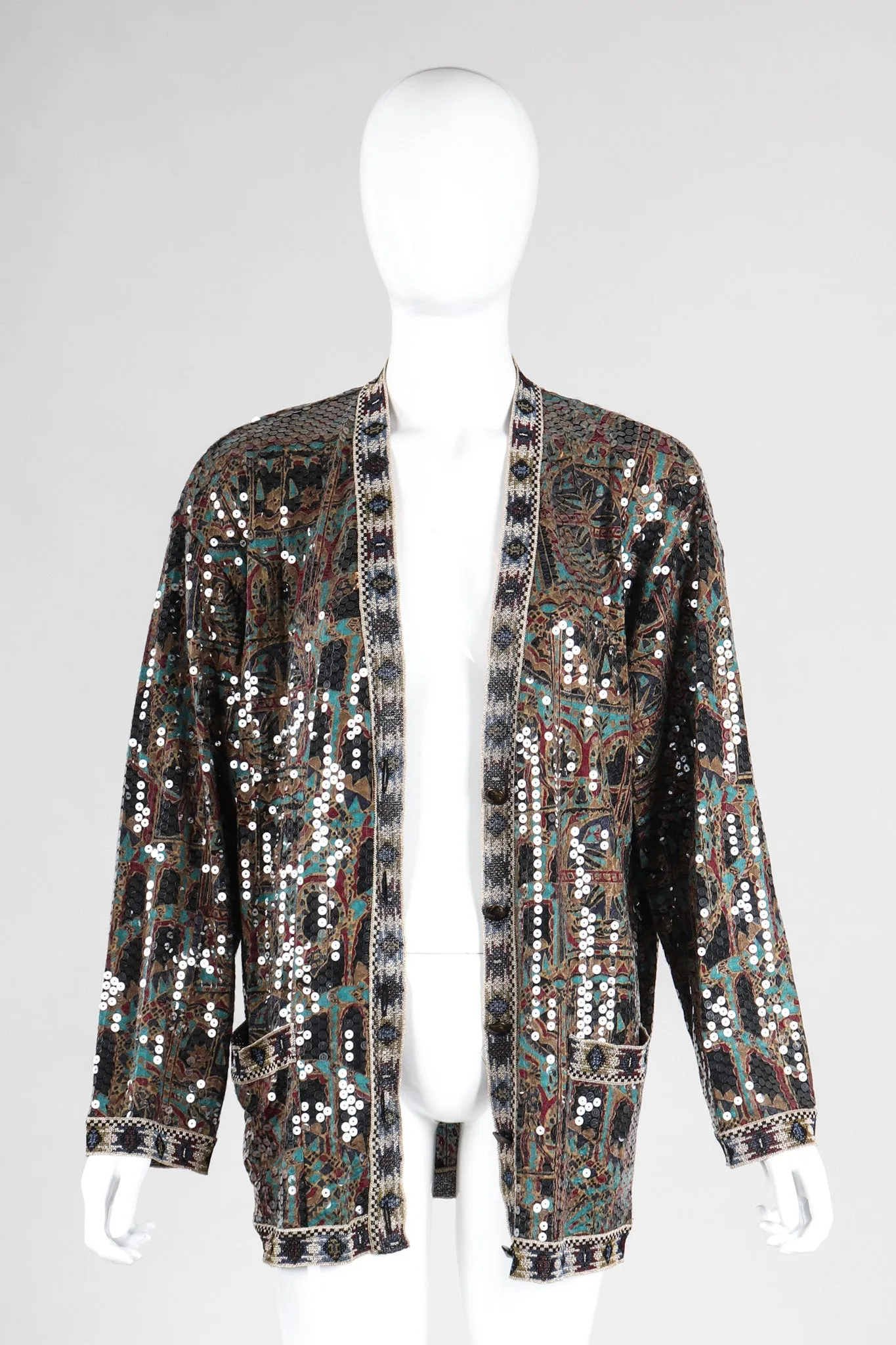 Moroccan Print Sequin Silk Leisure Set