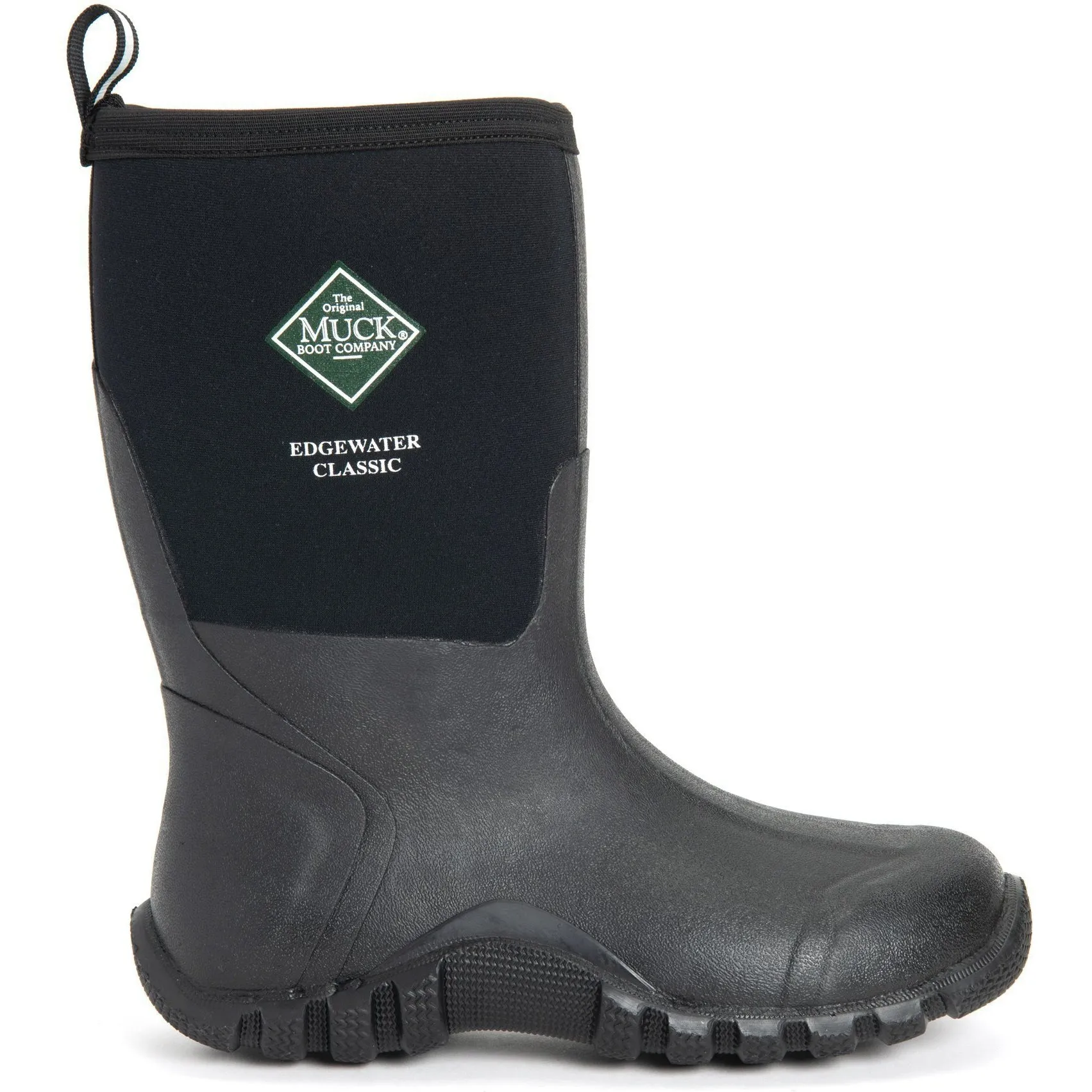 Muck Men's Edgewater Classic Mid Waterproof Rubber Hunt Boot - Black - ECM-000