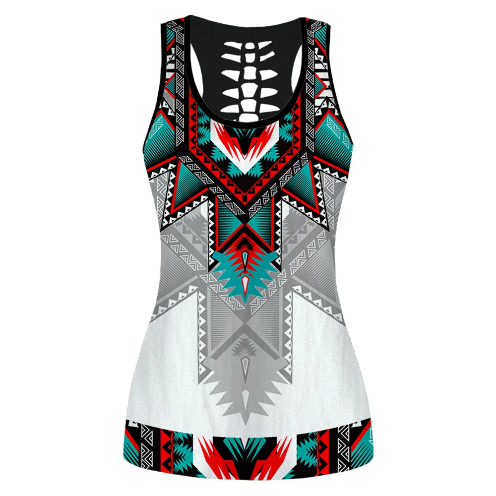 Native American Girl 02 - Set Back Hollow Tank Top & Legging