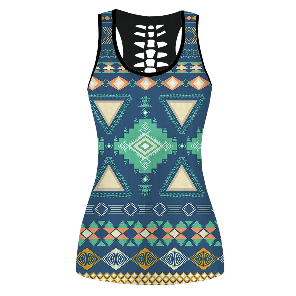 Native American Girl - Set Back Hollow Tank Top & Legging