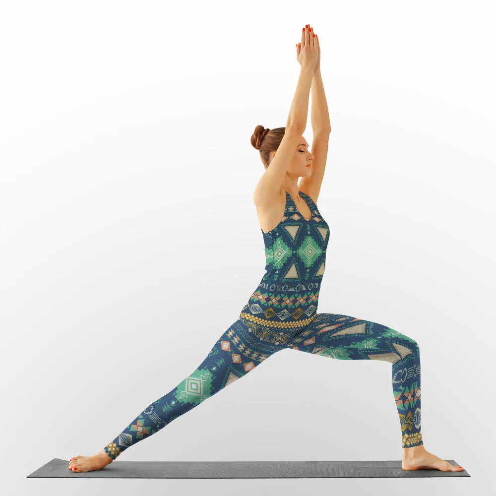 Native American Girl - Set Back Hollow Tank Top & Legging
