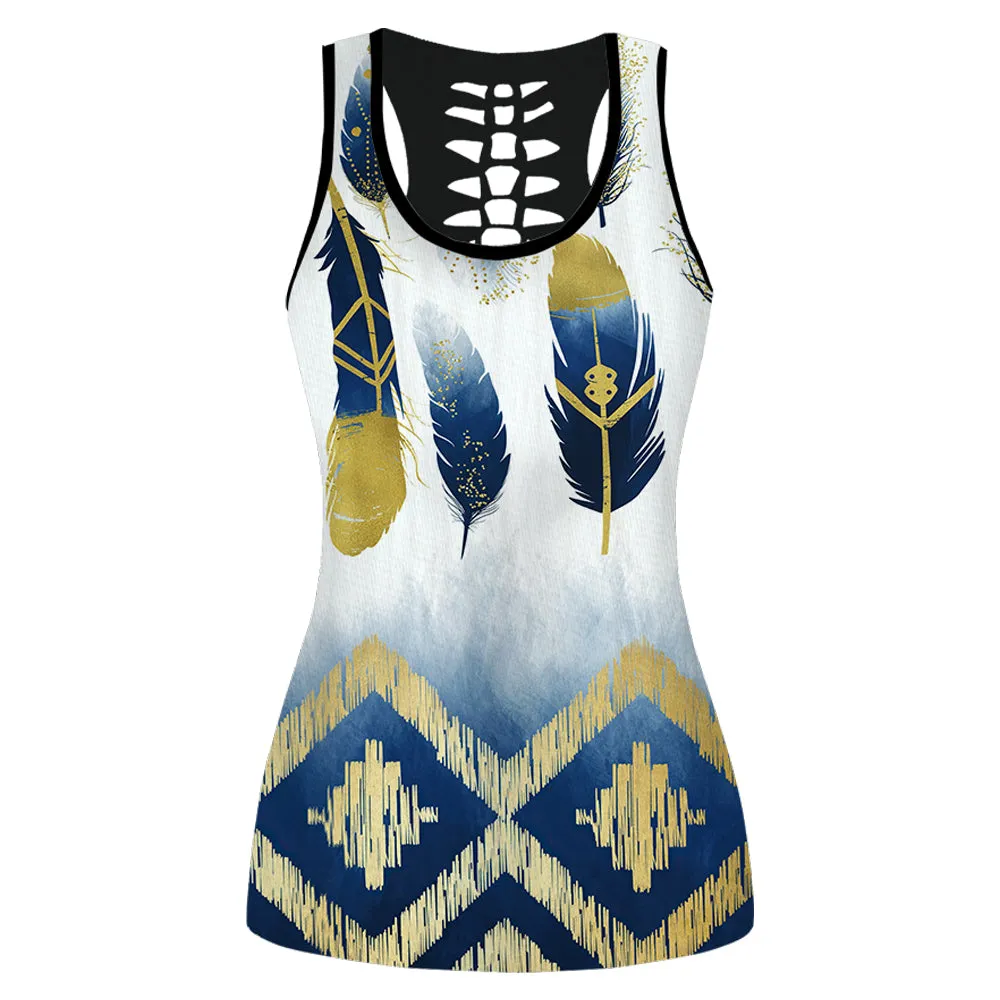 Native Girl 05 - Set Back Hollow Tank Top & Legging - NA93
