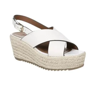 Naturalizer White Leather Oak Espadrille Platform Sandal Size 9