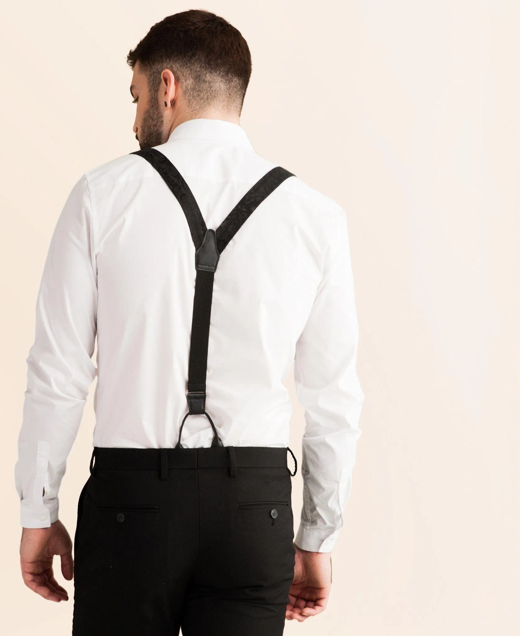 Night Skies - Black Paisley Suspenders