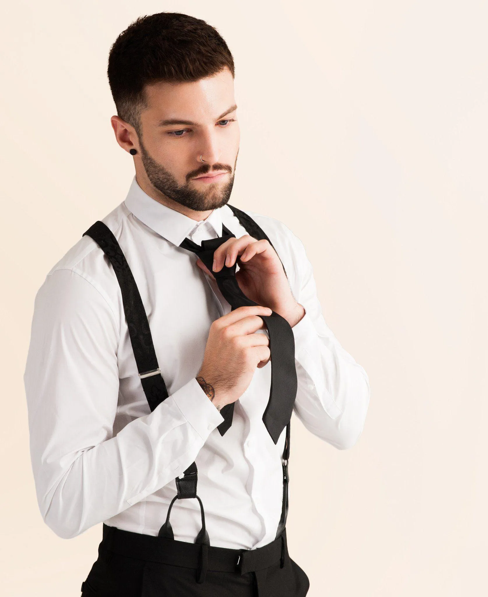 Night Skies - Black Paisley Suspenders