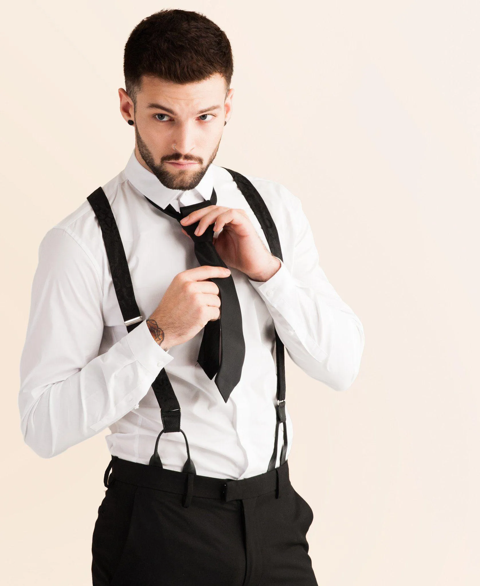 Night Skies - Black Paisley Suspenders