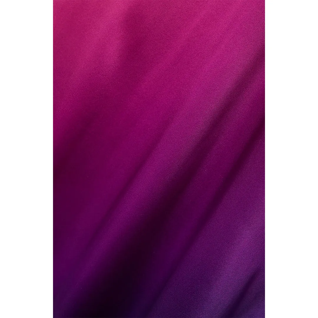 One-Shoulder Ombré Silk-Charmeuse Kaftan