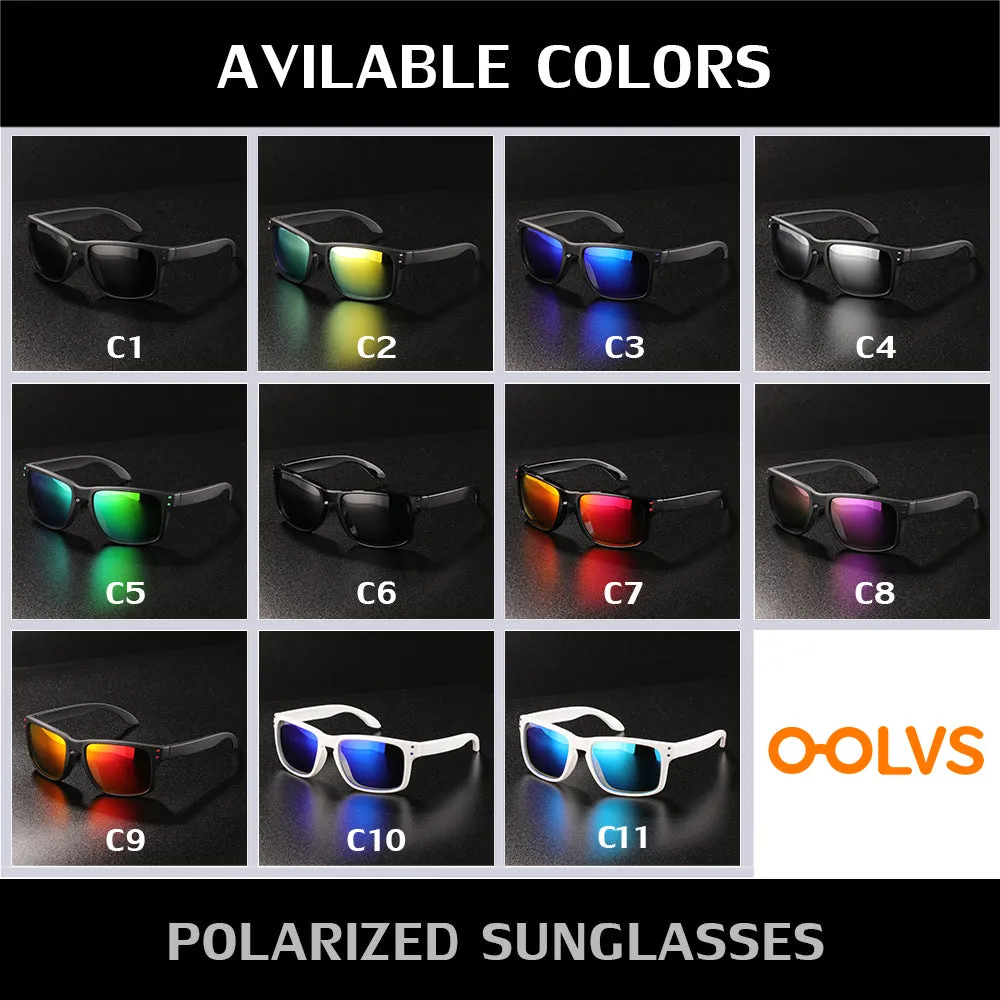 OOLVS Men's Women's Fashion Outdoor Sports Sunglasses Polycarbonate Full-rim Frame UV400 Polarized Lens Cycling Glasses OS9210A