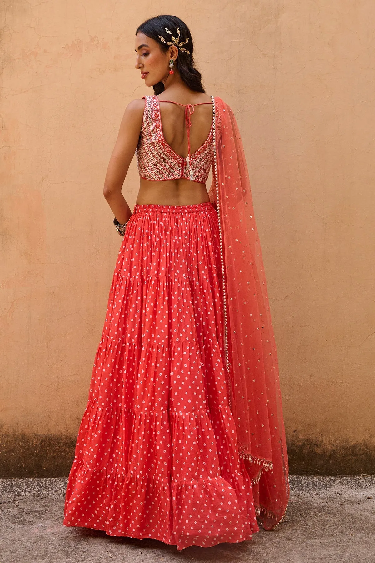 ORANGE BANDHANI SET