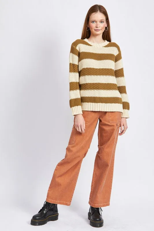 Oversize Strip Sweater