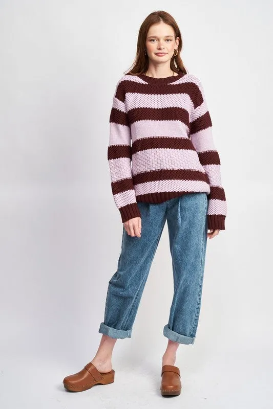 Oversize Strip Sweater