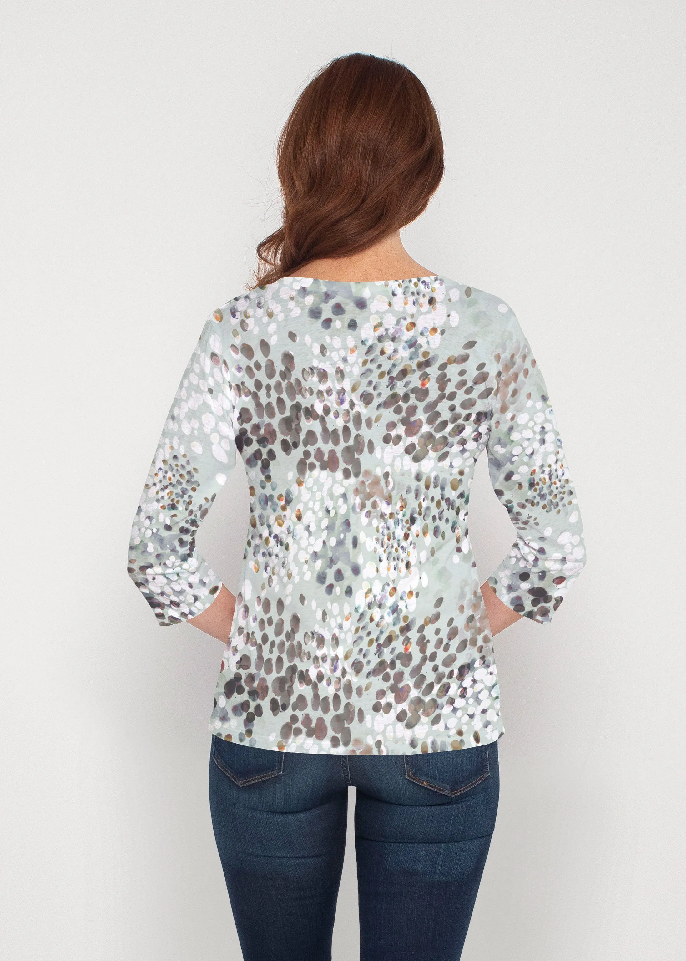 Painted Dots (8020) ~ Signature 3/4 Sleeve V-Neck Top