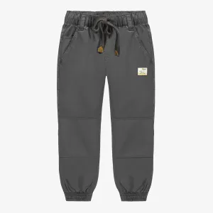 Pantalon coupe décontractée charcoal en coton, enfant || Charcoal relaxed fit pants in cotton, child
